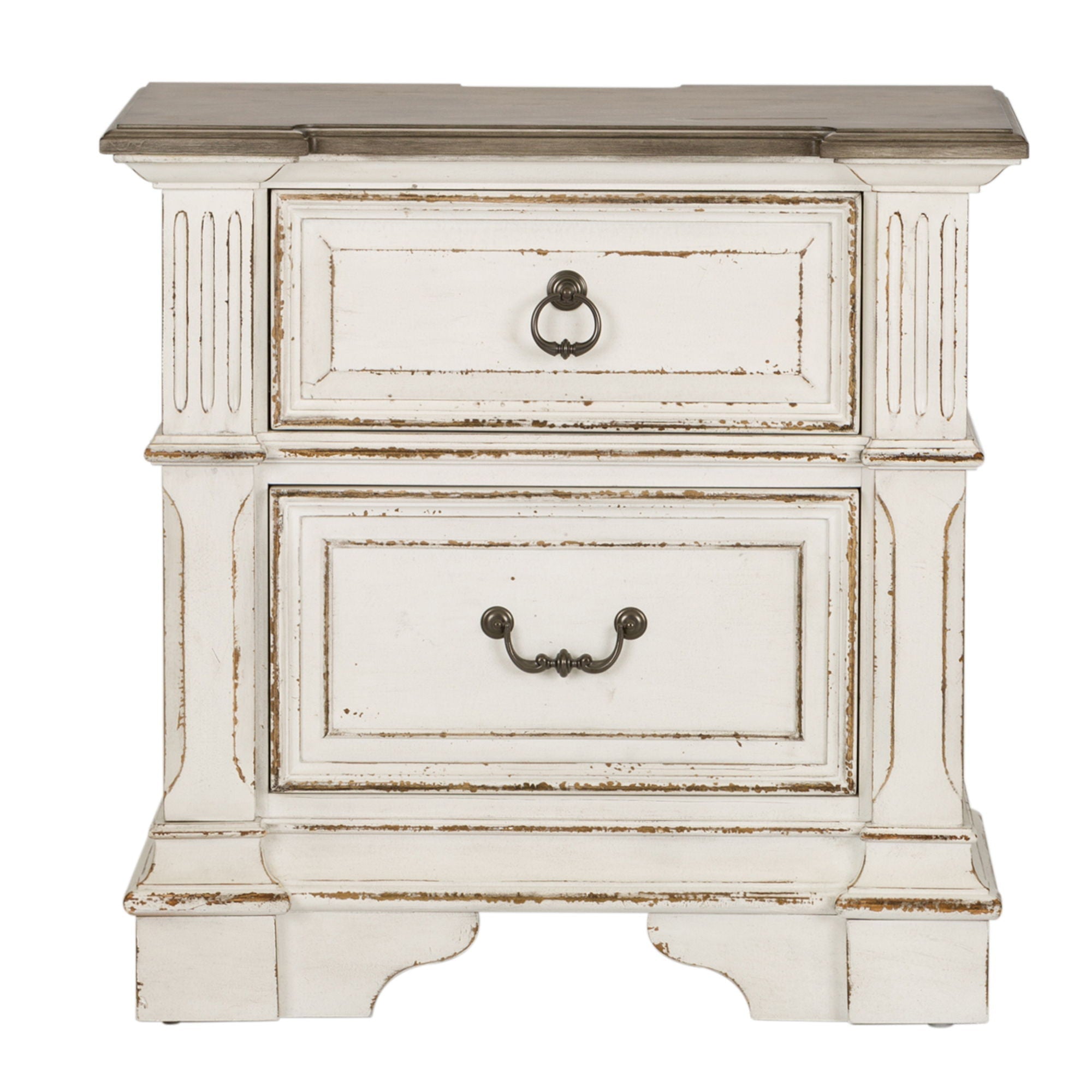 Liberty Furniture Abbey Park - 2 Drawer Nightstand With Charging Station - White | Meri Furniture