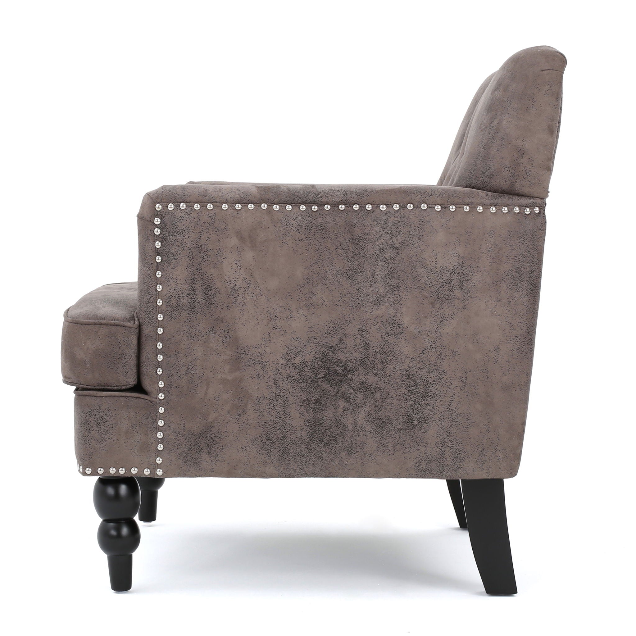 Vitality - Club Chair With Button Tufted Diamond Stitching And Turned Legs