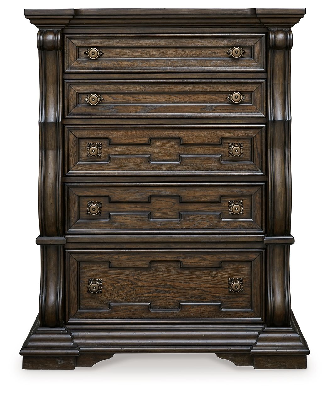 Signature Design by Ashley® Maylee - Dark Brown - Five Drawer Chest | Meri Furniture