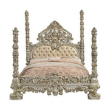 Danae - Eastern King Bed - PU, Champagne & Gold Finish