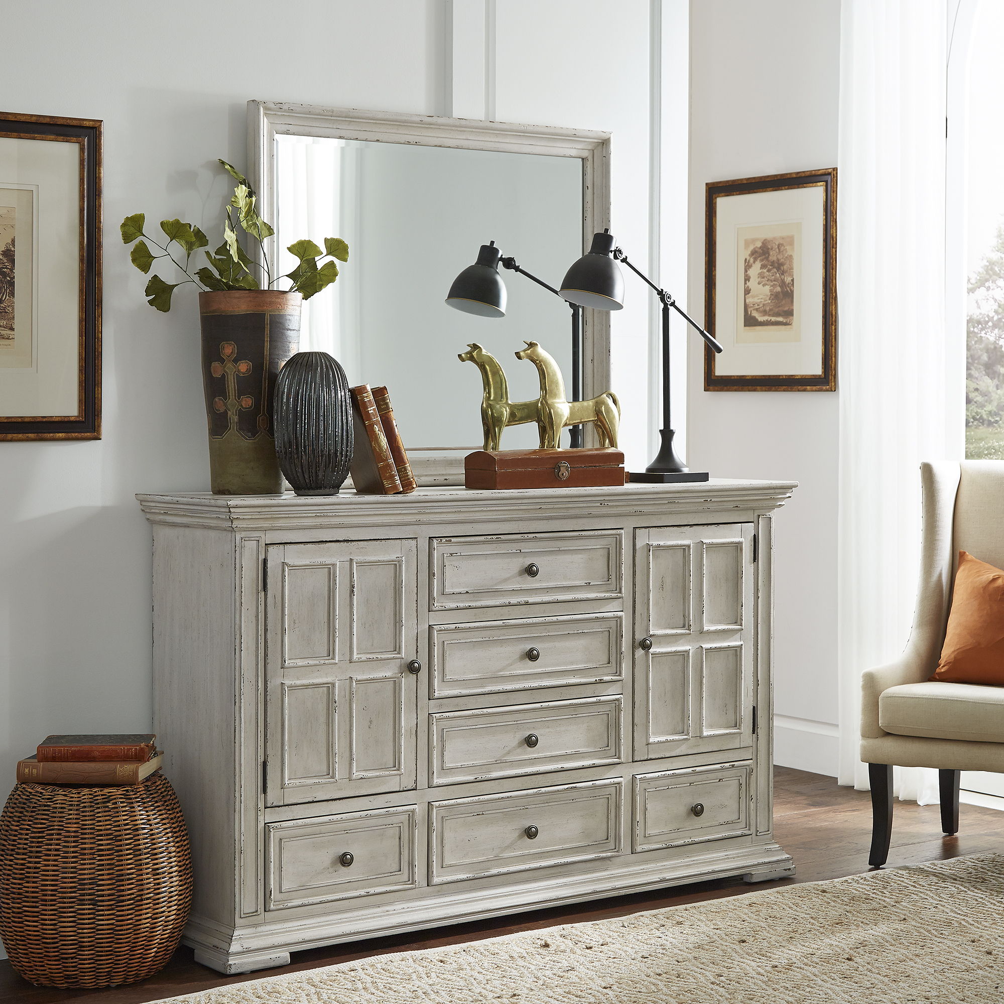 Liberty Furniture Big Valley - Dresser & Mirror | Meri Furniture