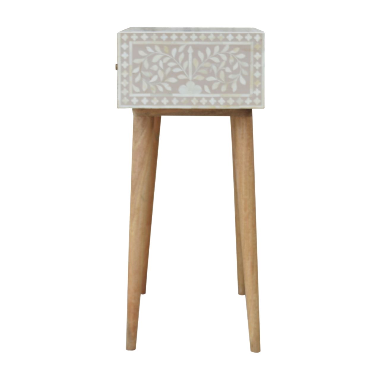 Floral Bone Console - Beige / White