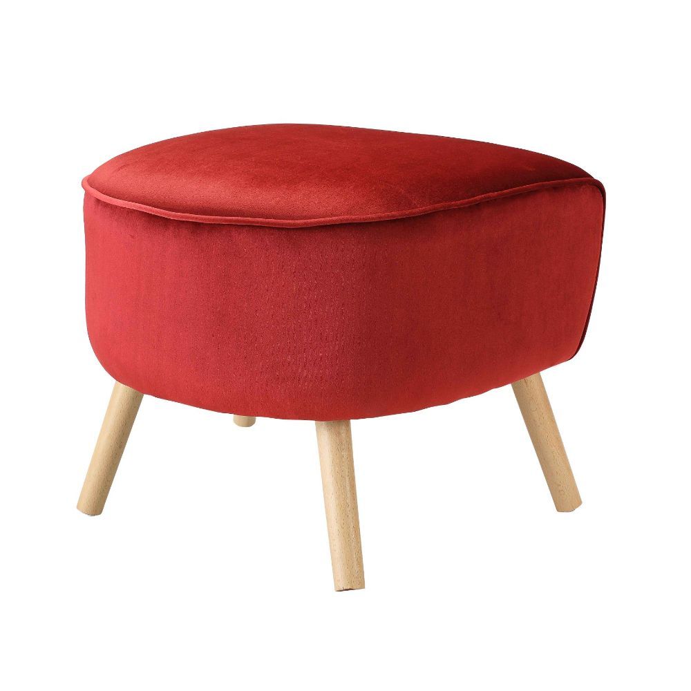 ACME Aisling - Ottoman - Red Velvet | Meri Furniture