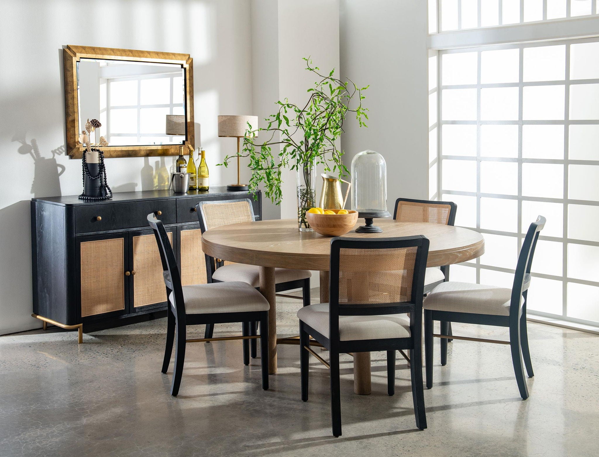 Arini 60-inch Round Wood Dining Room Table Sand Wash