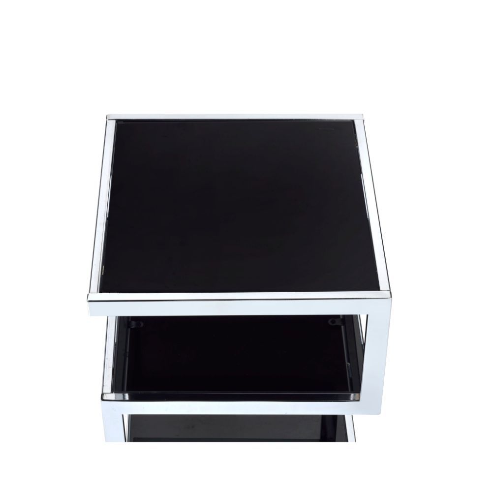 ACME The Alyea occasional table collection its a balancing act of sorts. This unique table is fun and functional, features shelves design. The mix of glass and metal make this a wonderful addition. | Meri Furniture