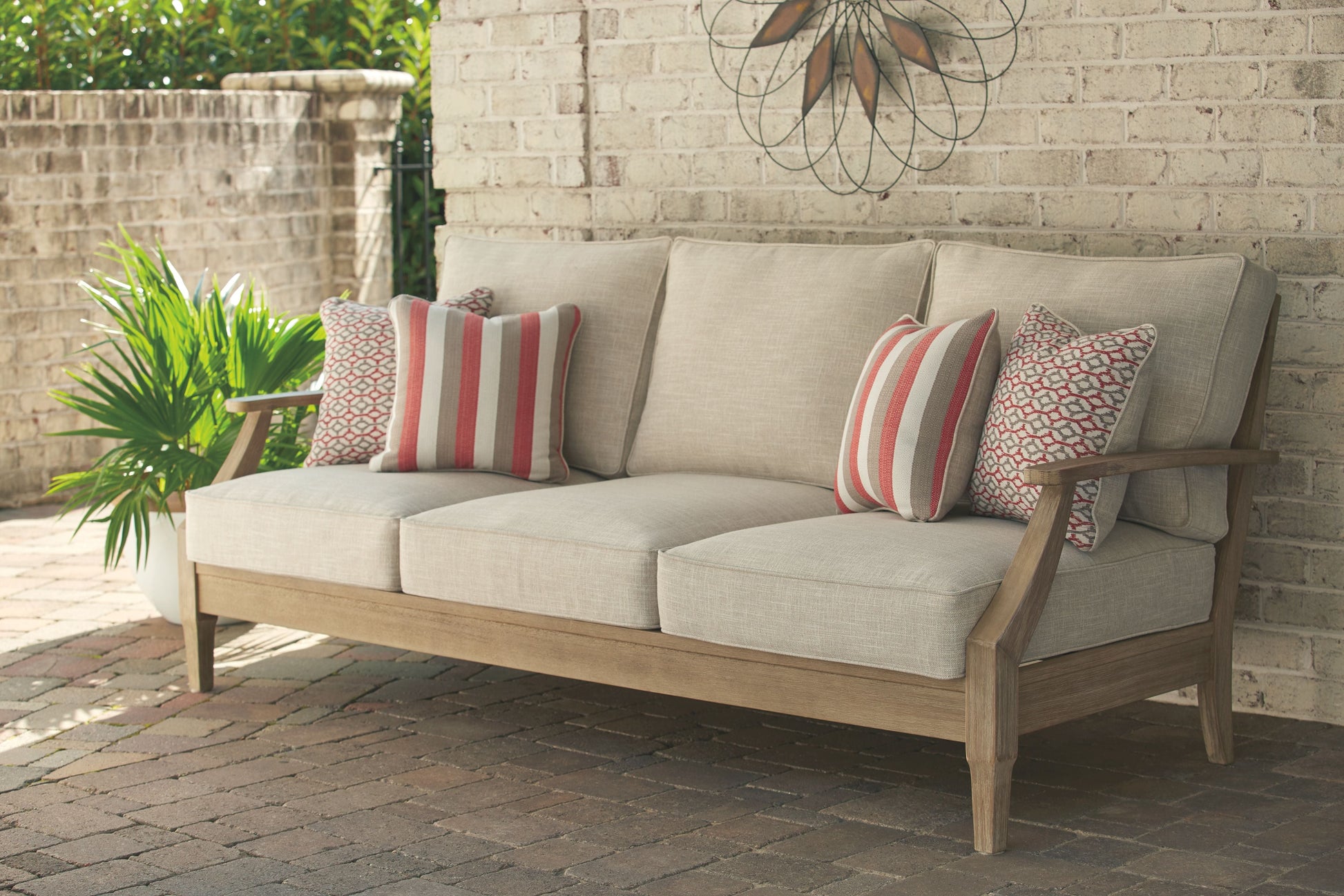 Ashley Furniture Clare - Beige - Sofa With Cushion | Meri Furniture