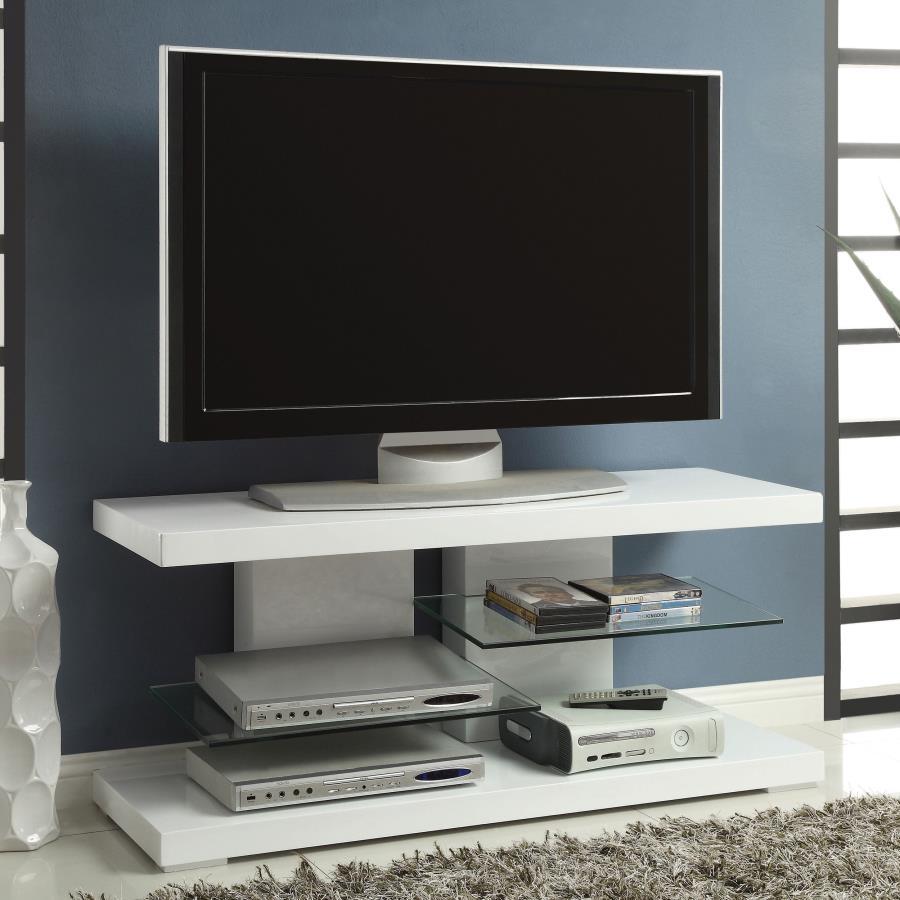 Coaster Fine Furniture Cogswell - 2-Shelf Wood TV Stand - White High Gloss | Meri Furniture