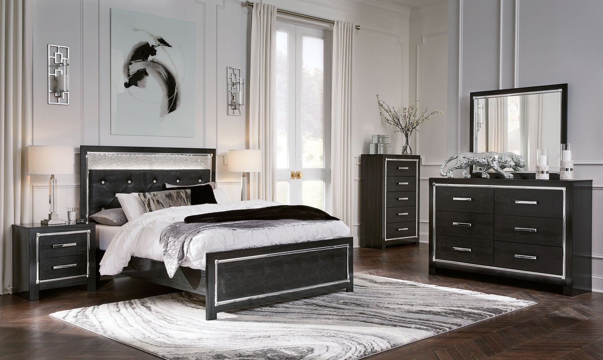 Signature Design by Ashley® Kaydell - Glitter Panel Bed | Meri Furniture
