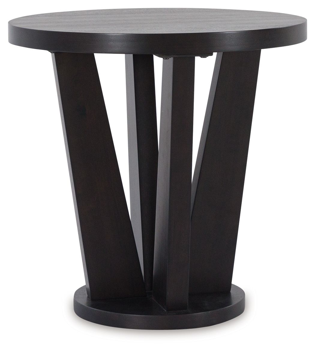 Signature Design by Ashley® Chasinfield - Dark Brown - Round End Table | Meri Furniture