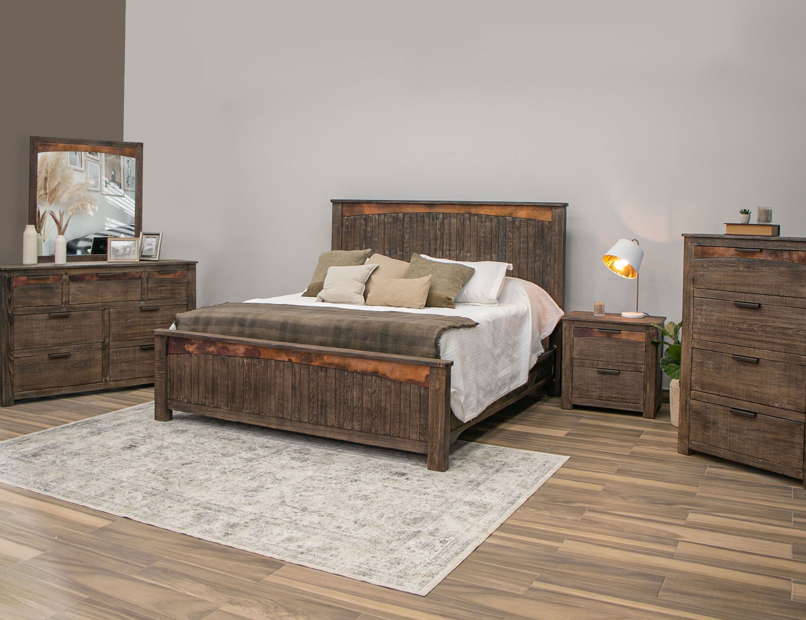 International Furniture Direct Blackburn - Dresser - Charred Brown | Meri Furniture