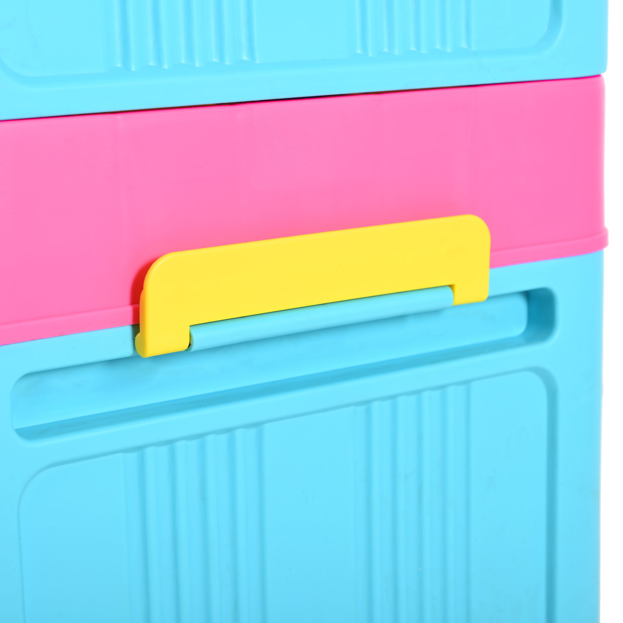 Folding Storage Cabinet With Magnetic Doors And Wheels