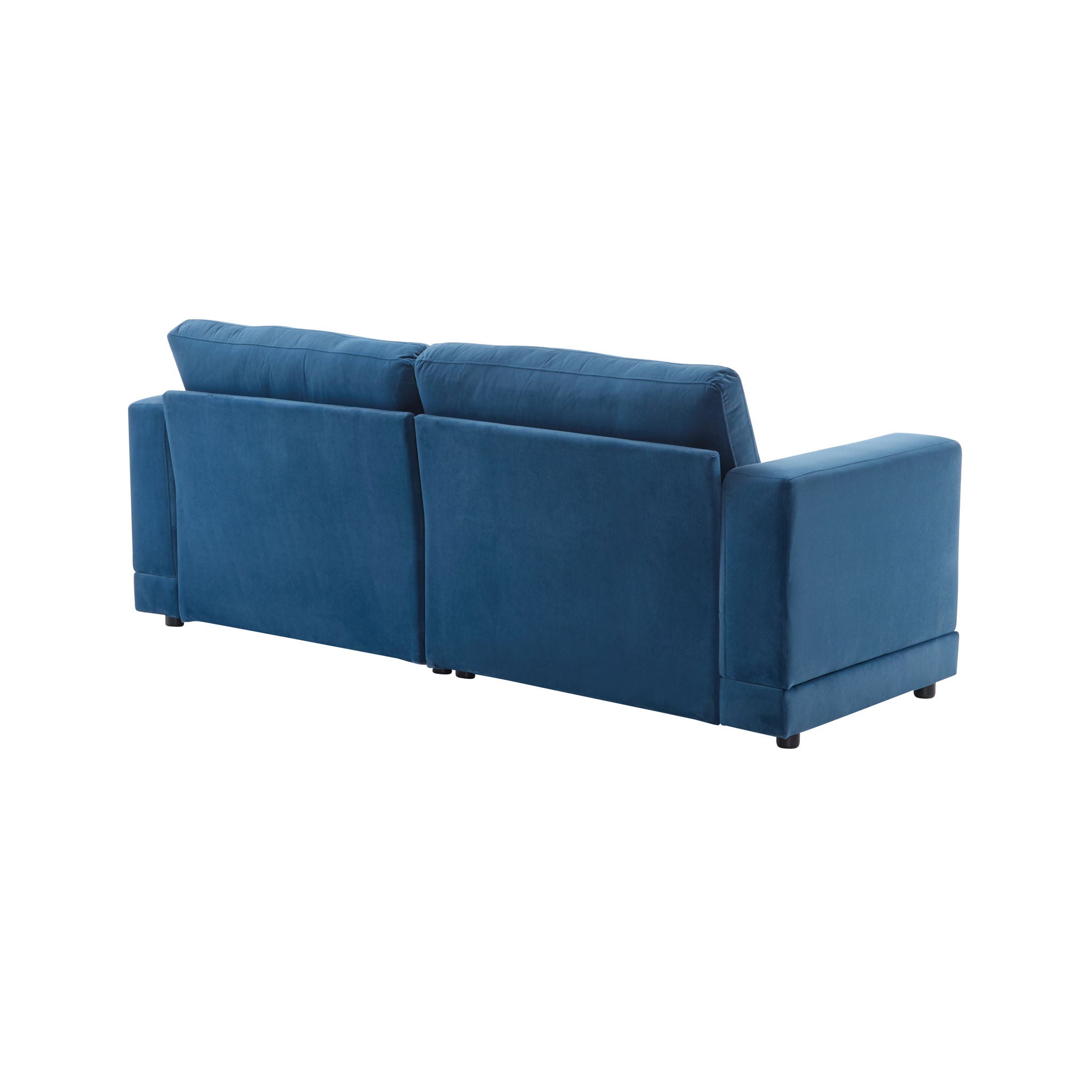 Modern Square Arm Sofa With Soft Fabric Upholstery, Deep Cushions