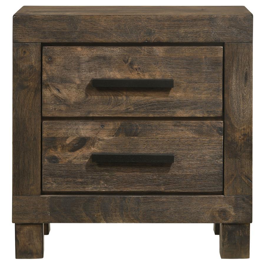 Coaster Fine Furniture Woodmont - 2-Drawer Nightstand - Rustic Golden Brown | Meri Furniture