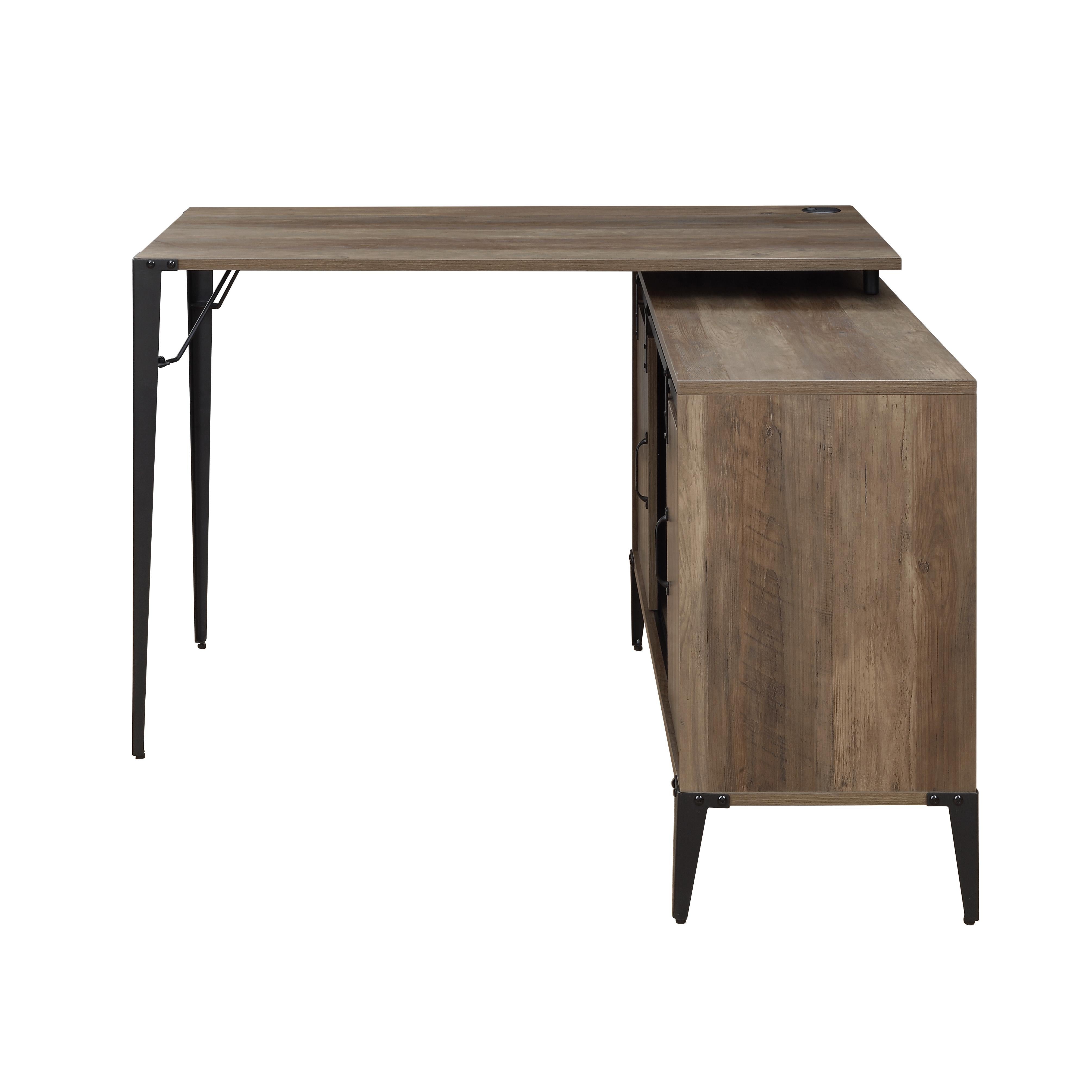 ACME Zakwani - Writing Desk - Rustic Oak & Black Finish - 31" | Meri Furniture