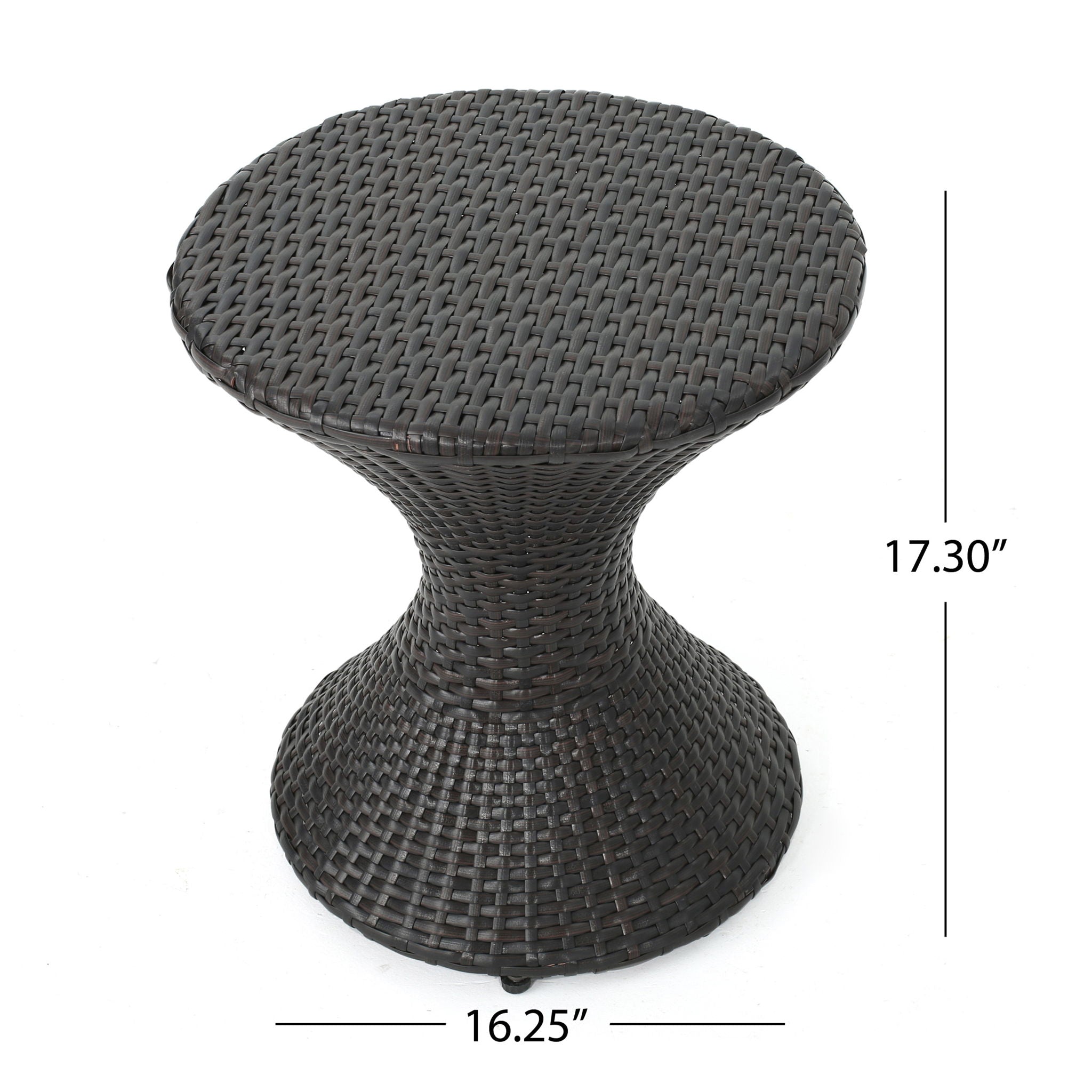 Highest Quality Wicker Hourglass Shaped Side Table - Brown Multi