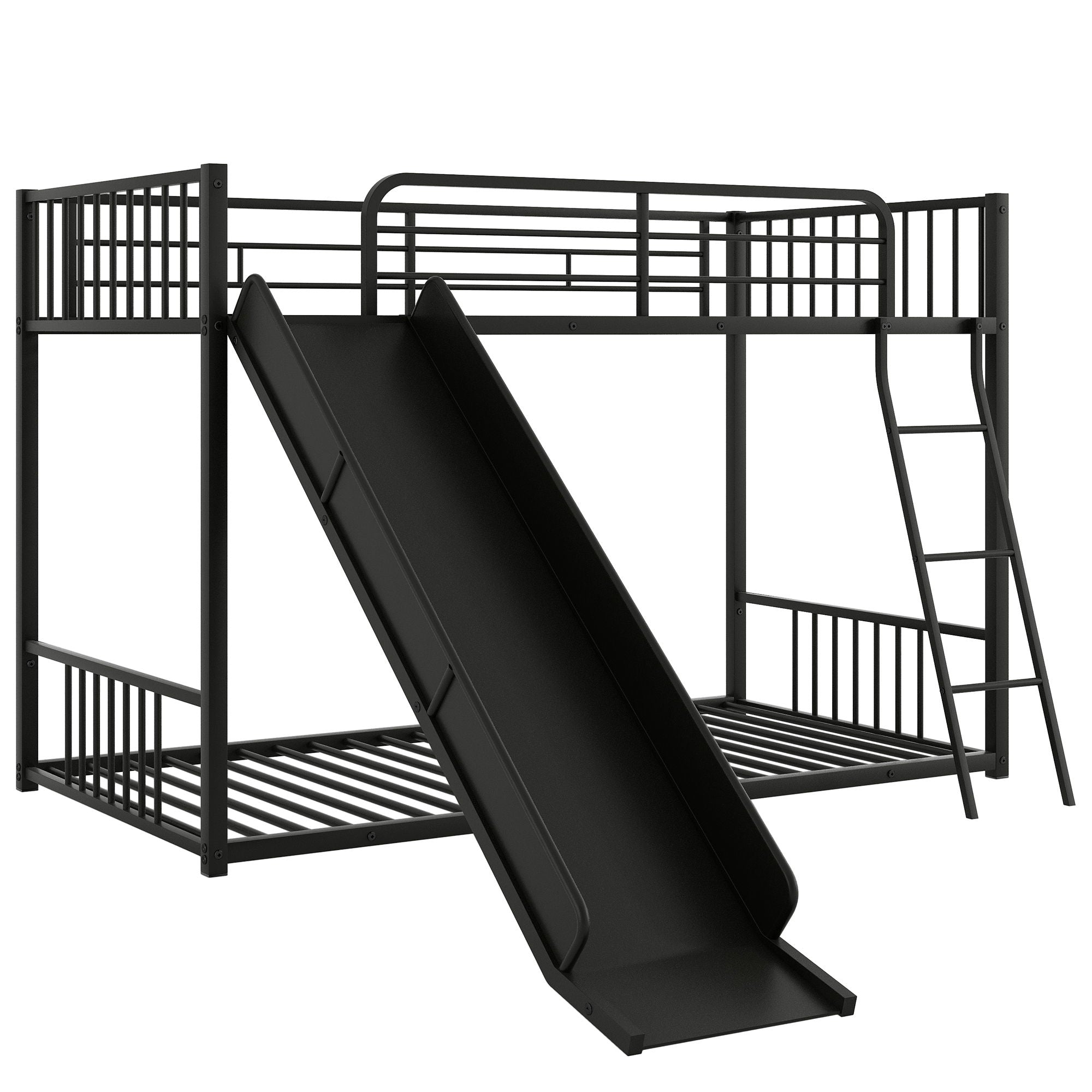 Metal Bunk Bed With Slide, Durable Steel Frame
