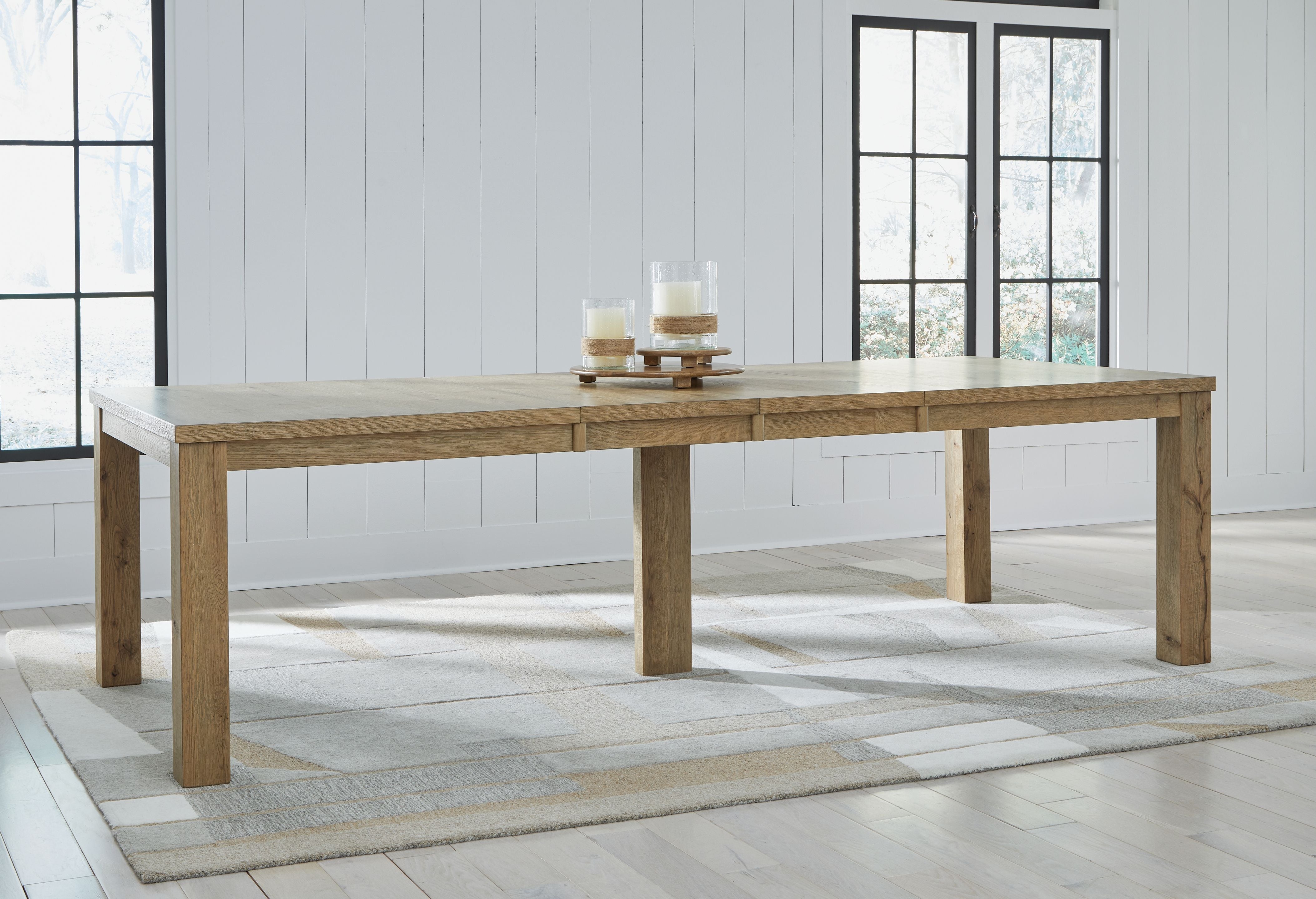 Signature Design by Ashley® Galliden - Light Brown - Rectangular Dining Room Extension Table | Meri Furniture