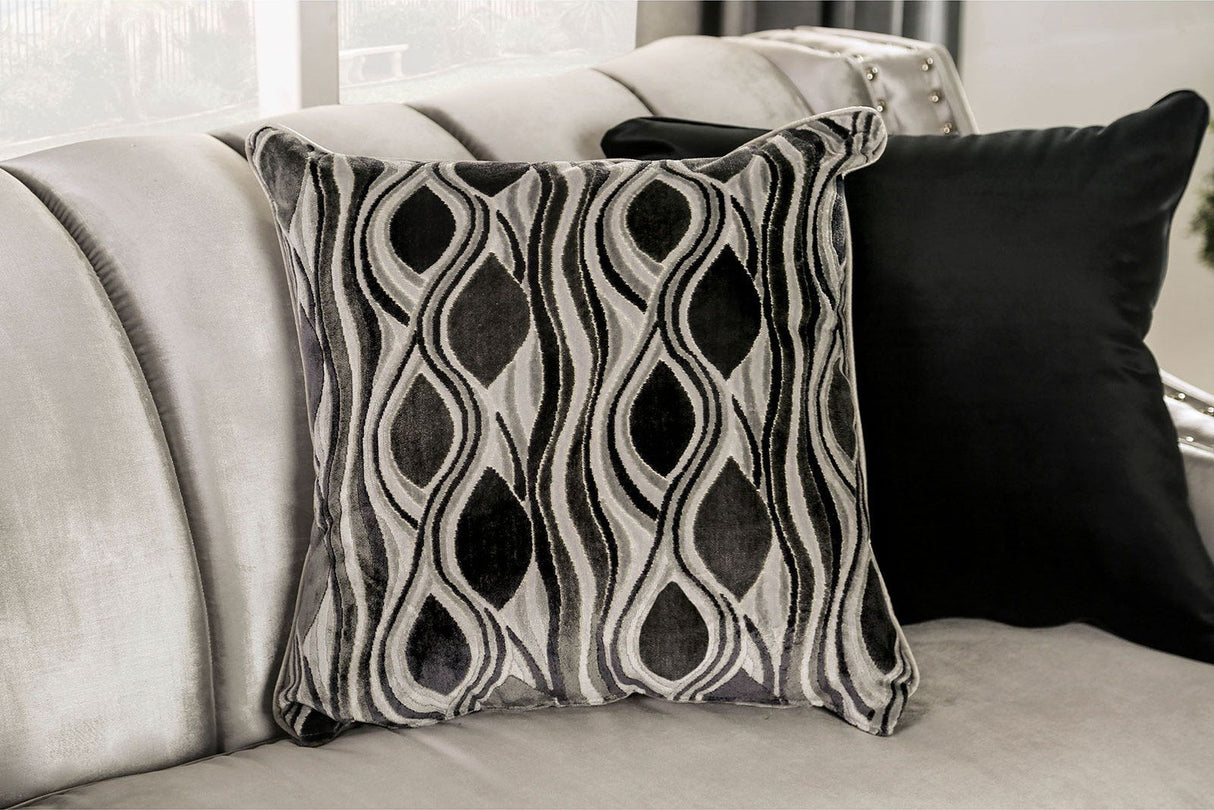 Furniture of America Elicia - Sofa - Silver / Black | Meri Furniture