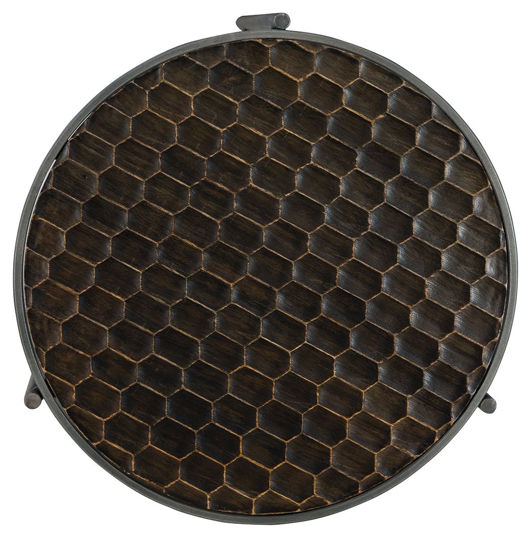 Signature Design by Ashley® Doraley - Brown / Gray - Round Side End Table | Meri Furniture