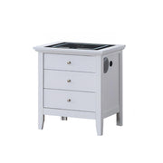 Hammond - Smart 3 Drawer Nightstand With USB Charging And Integrated Speakers - White