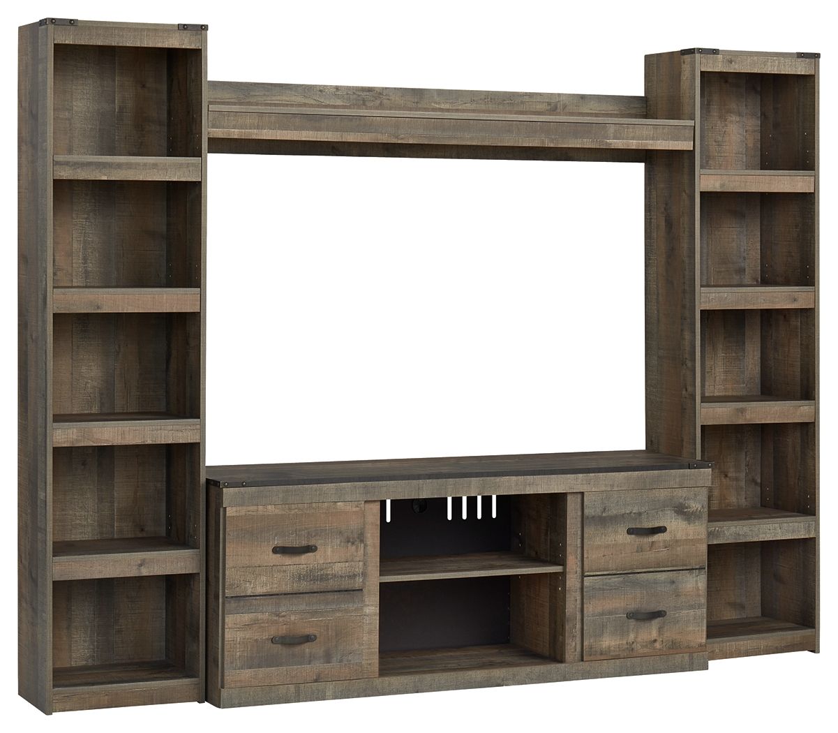 Signature Design by Ashley® Trinell - 4-Piece Entertainment Center With 60" TV Stand | Meri Furniture