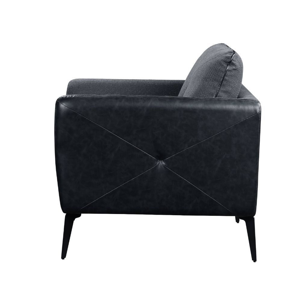 ACME Harun - Loveseat - Gray Fabric & PU | Meri Furniture