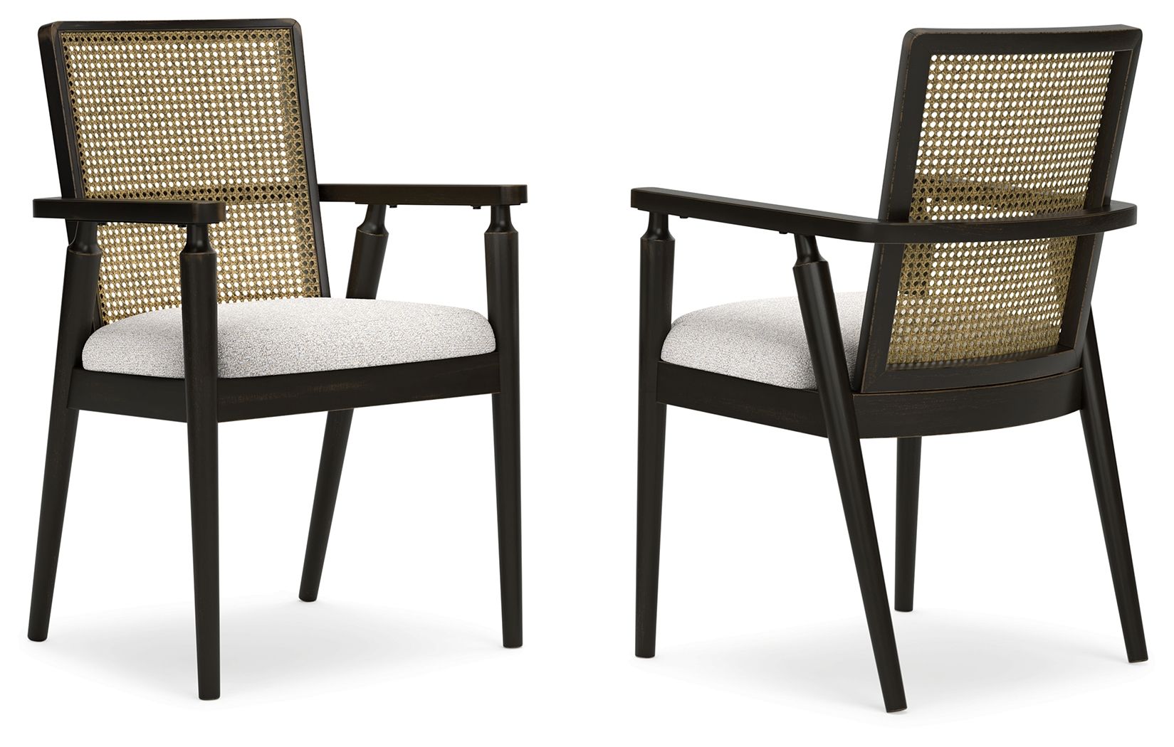 Signature Design by Ashley® Galliden - Black - Dining Upholstered Arm Chair (Set of 2) | Meri Furniture