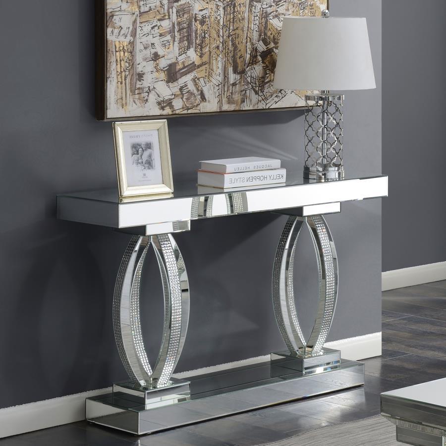 Coaster Fine Furniture Amalia - Mirrored Acrylic Entryway Sofa Console Table - Silver | Meri Furniture