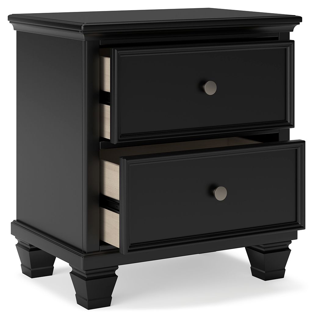 Signature Design by Ashley® Lanolee - Black - Two Drawer Nightstand | Meri Furniture