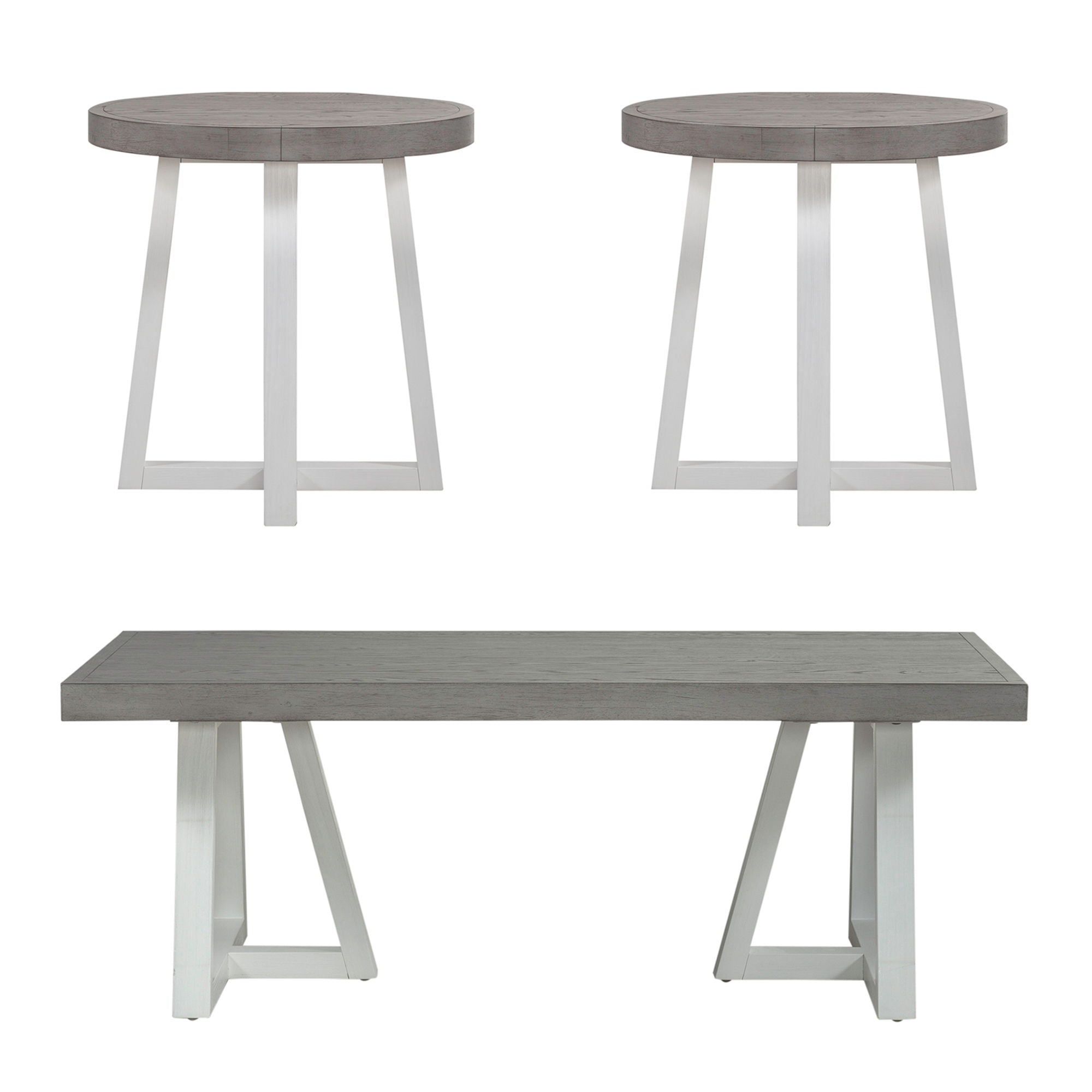 Palmetto Heights - 3 Piece Table Set (1 Cocktail 2 End Tables) - White