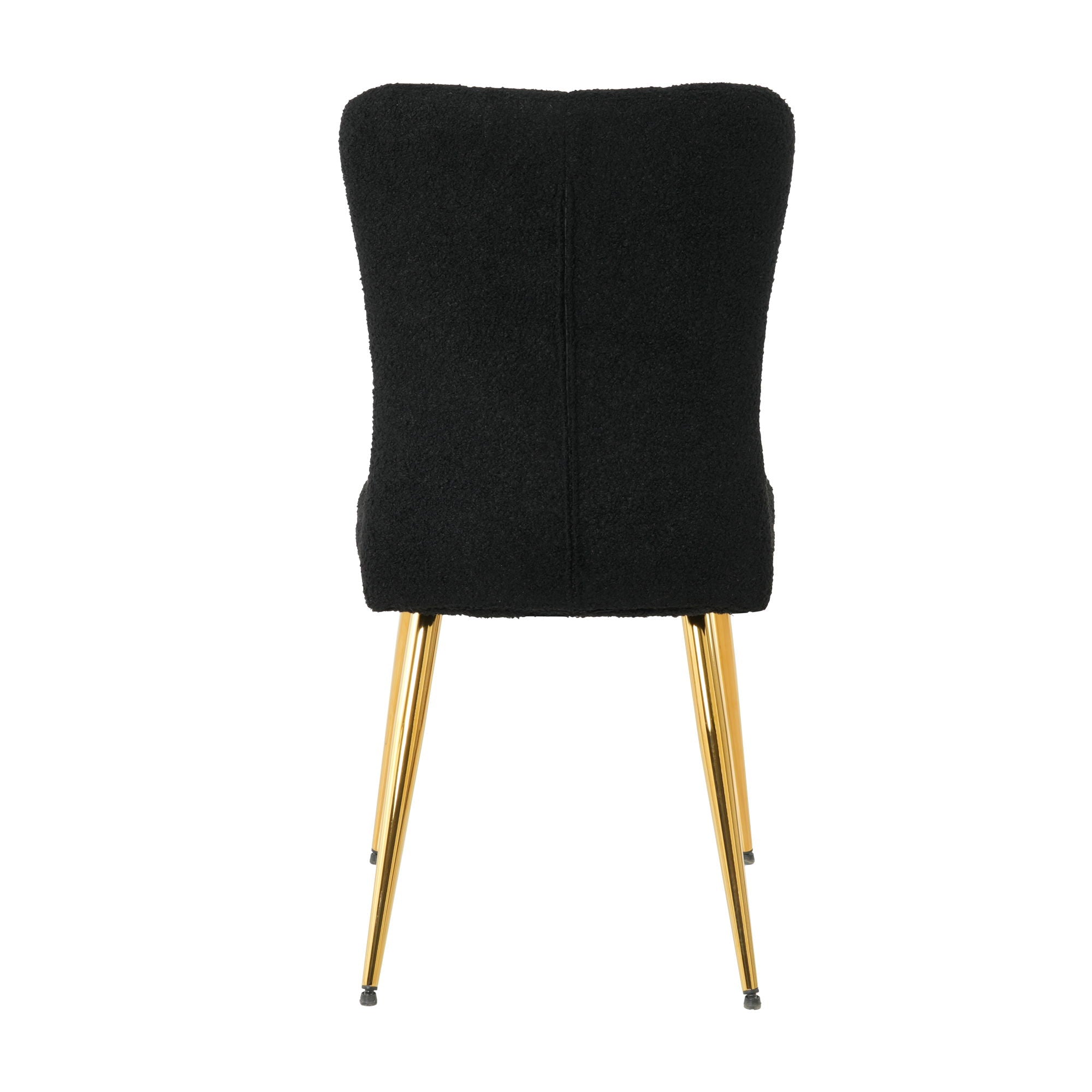 Modern Teddy Wool Dining Chair With Plated Metal Legs Upholstered Fabric Side Chair (Set of 4) - Black