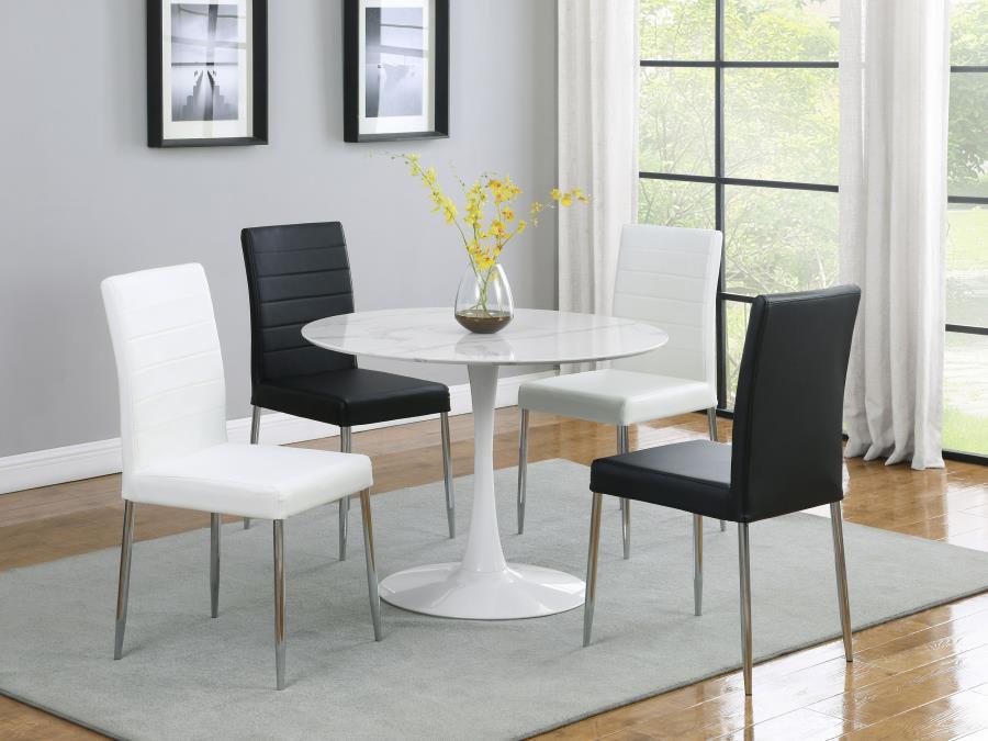 Coaster Fine Furniture Arkell - Round Faux Marble Top Dining Table | Meri Furniture