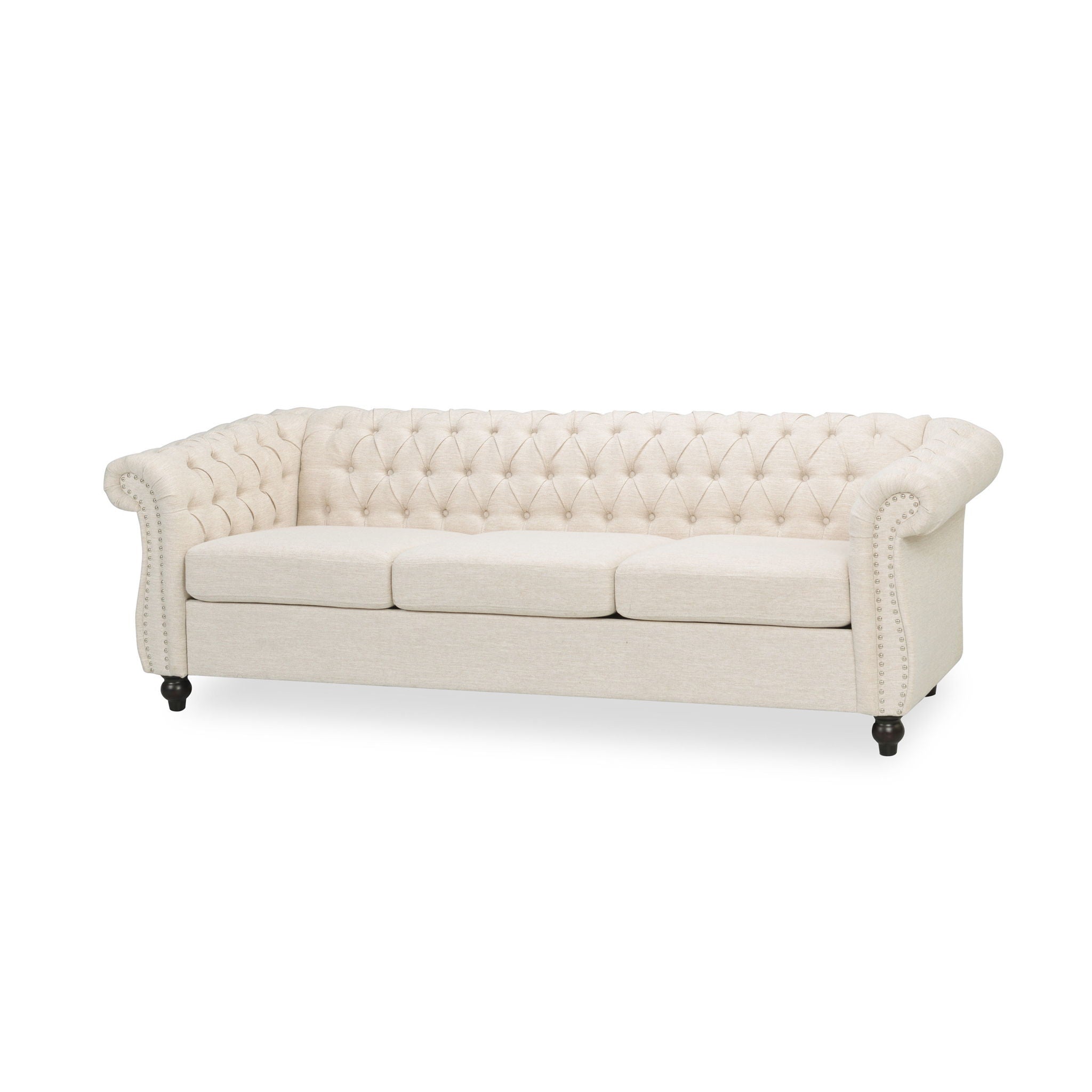 Chesterfield Style 3 Seater Sofa With Deep Button Tufting