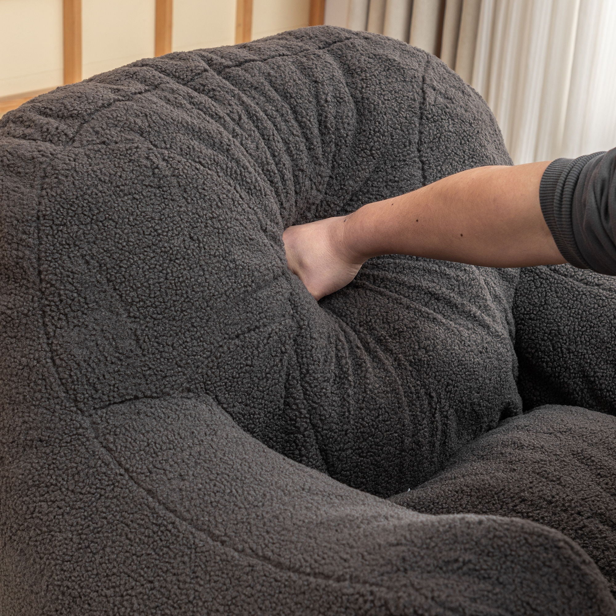 Comfy Bean Bag Chair With Filler, Fluffy And Cozy Seating