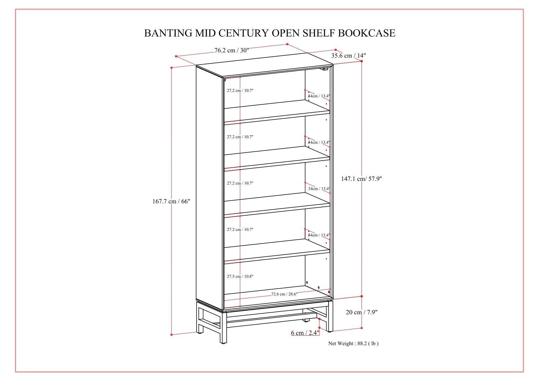 Banting - Mid Century Bookcase, Handcrafted