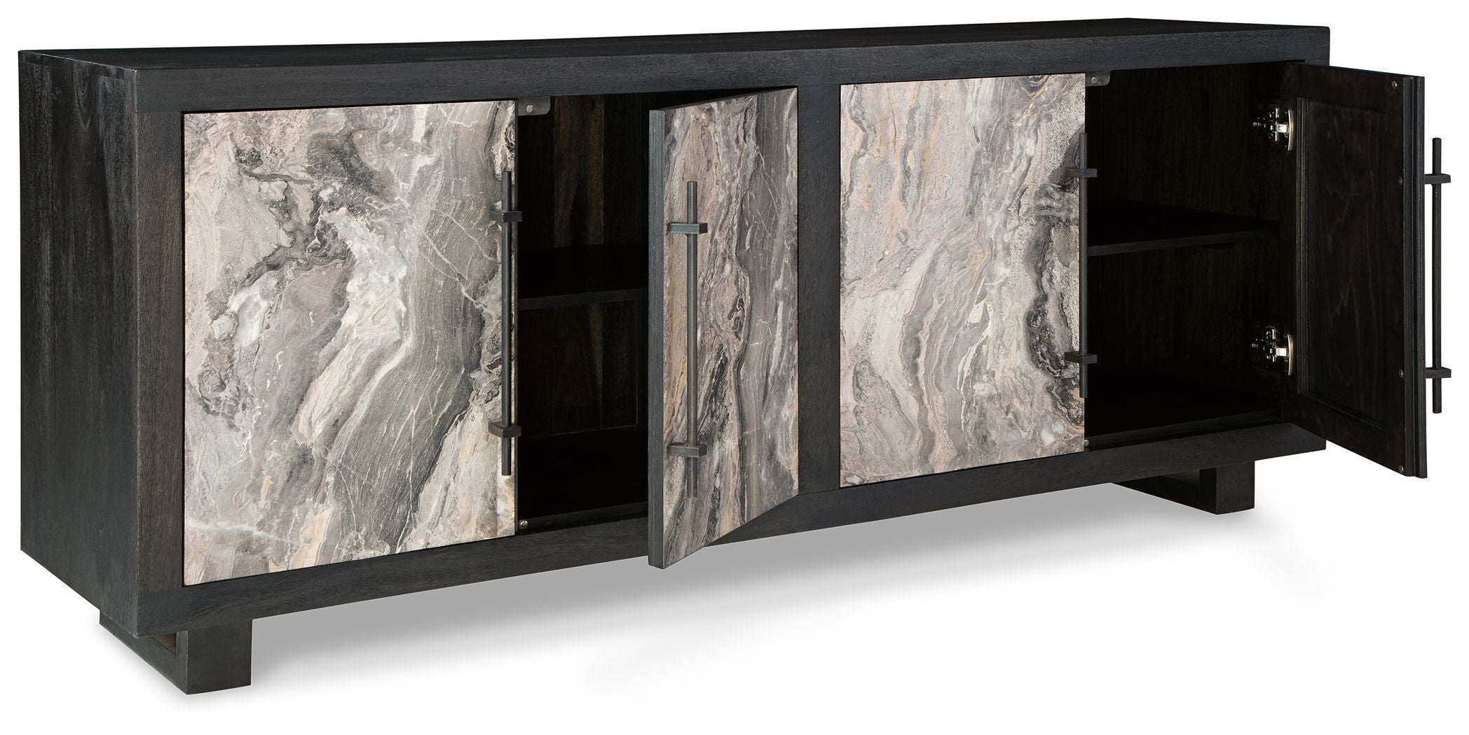 Signature Design by Ashley® Lakenwood - Black / Gray / Ivory - Accent Cabinet | Meri Furniture