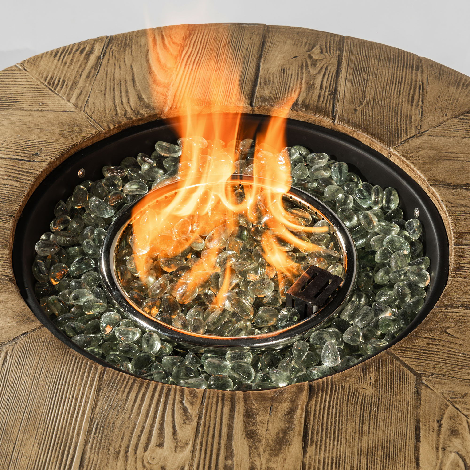 Propane Gas Fire Pit Table, 50000 Btu Round Steel Fire Pit