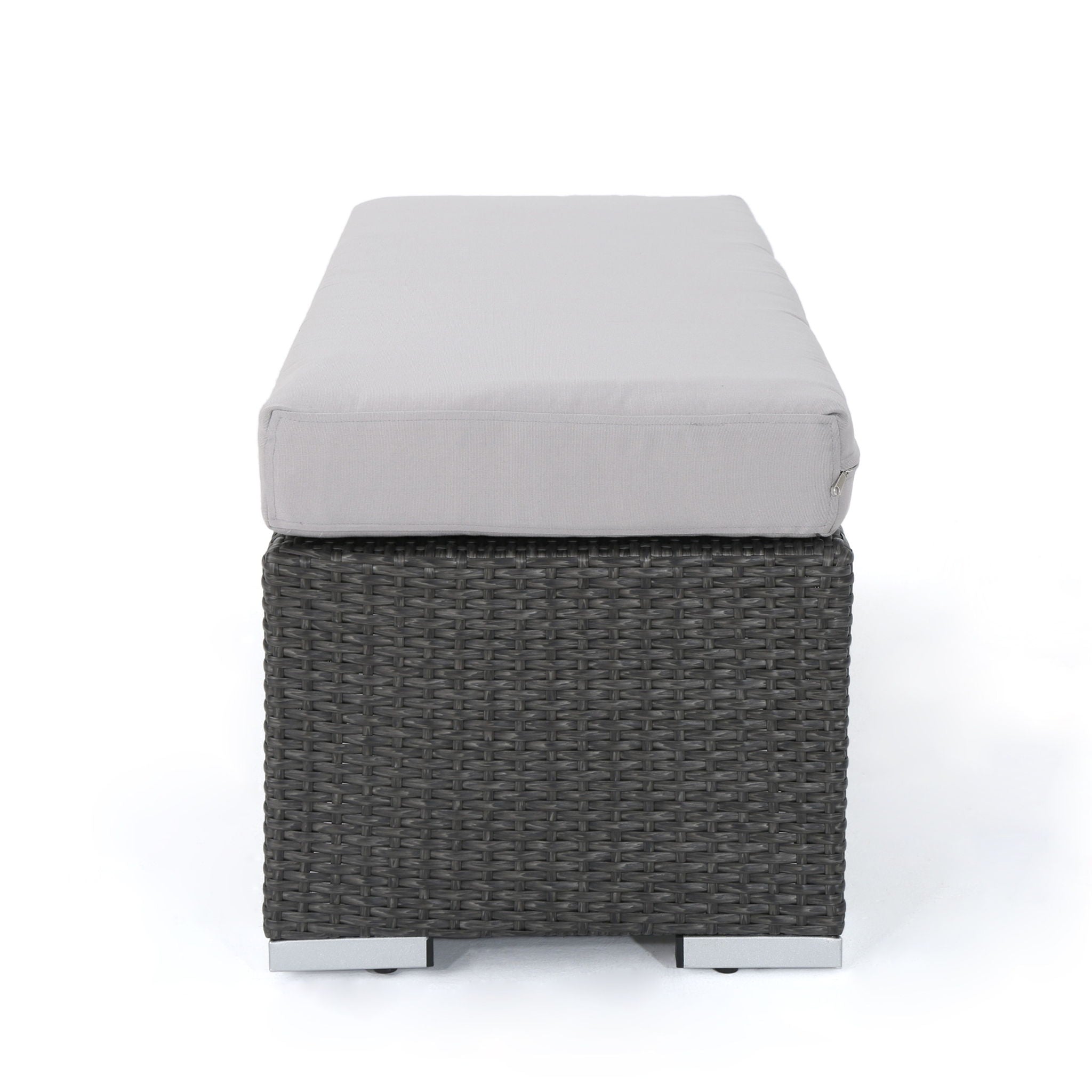 Enthrallia - Outdoor Wicker Bench With Foam Filled Cushion