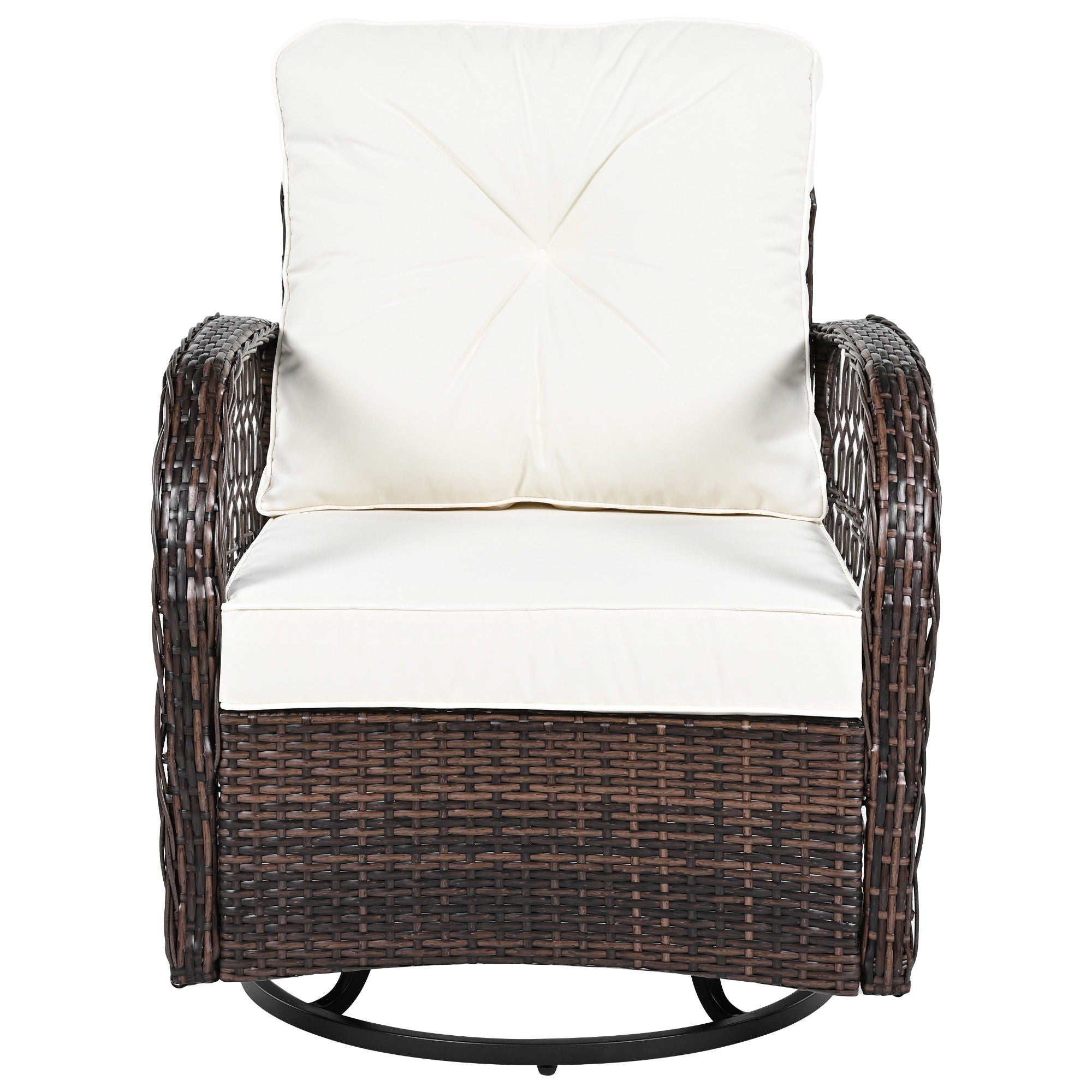 3 Piece Outdoor Chair & Table Set Chat Set, 2 Person Rattan Seating Group