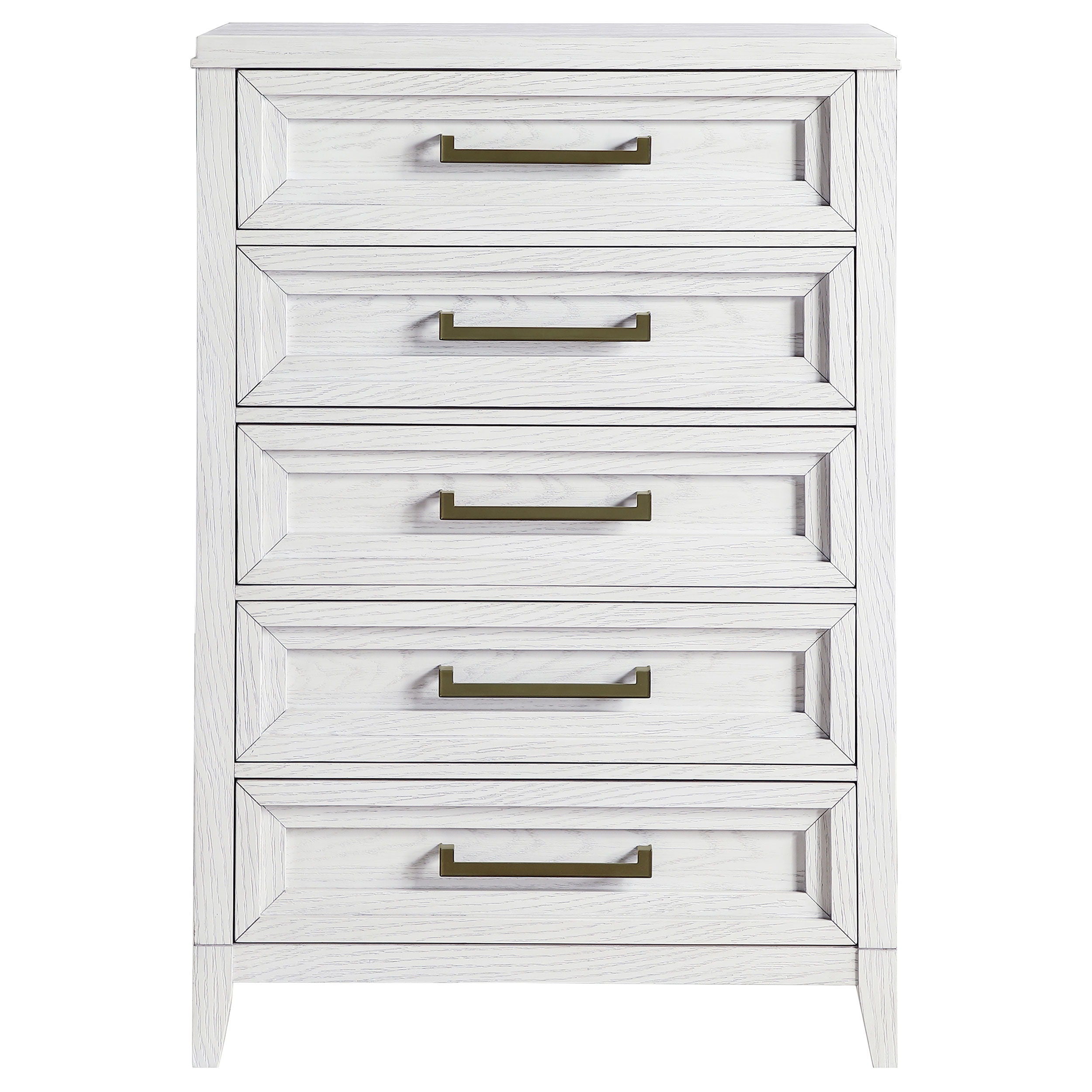 Coaster Fine Furniture Marielle - 5-Drawer Bedroom Chest - Distressed White | Meri Furniture
