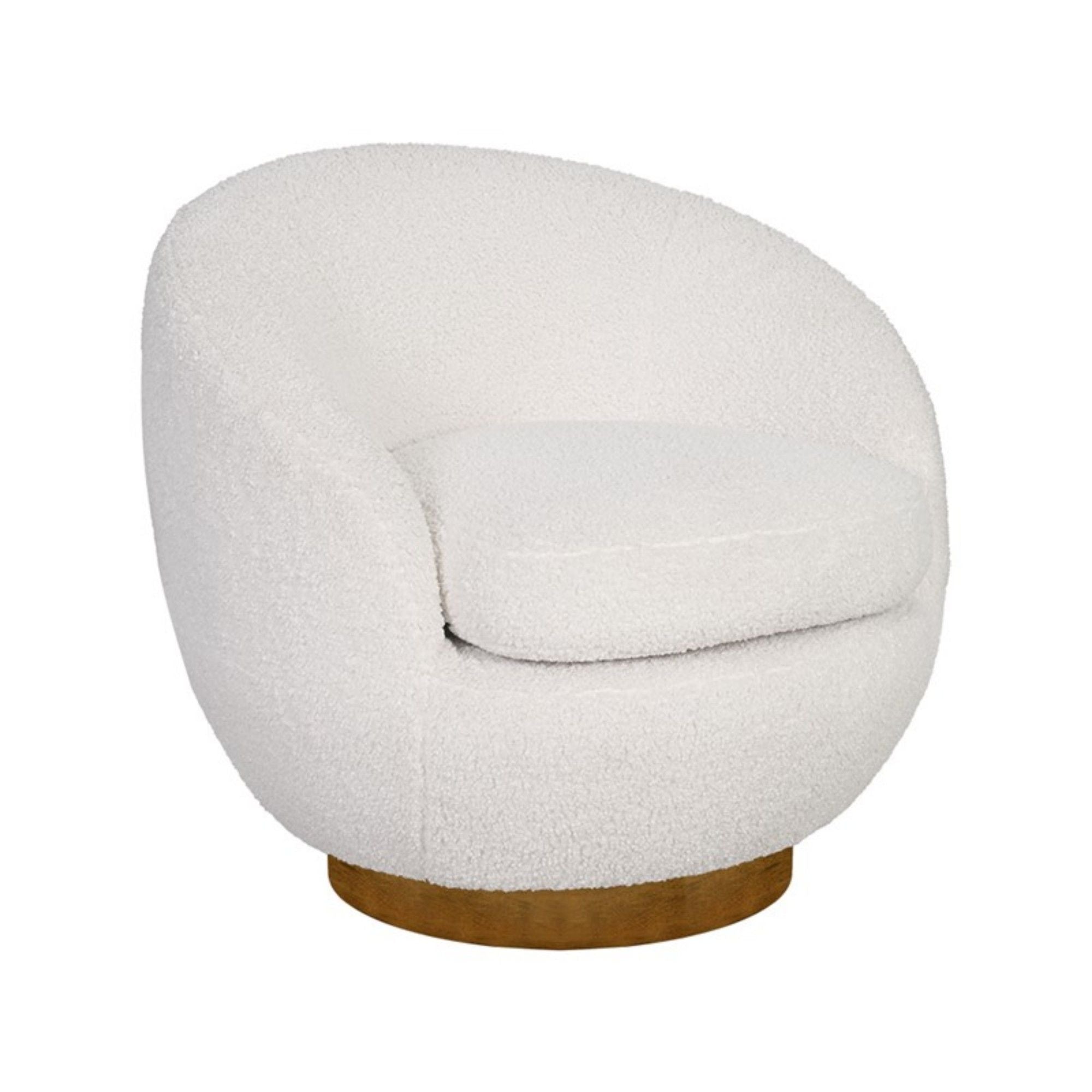 Shearling - Swivel Chair With Base Construction - Cream