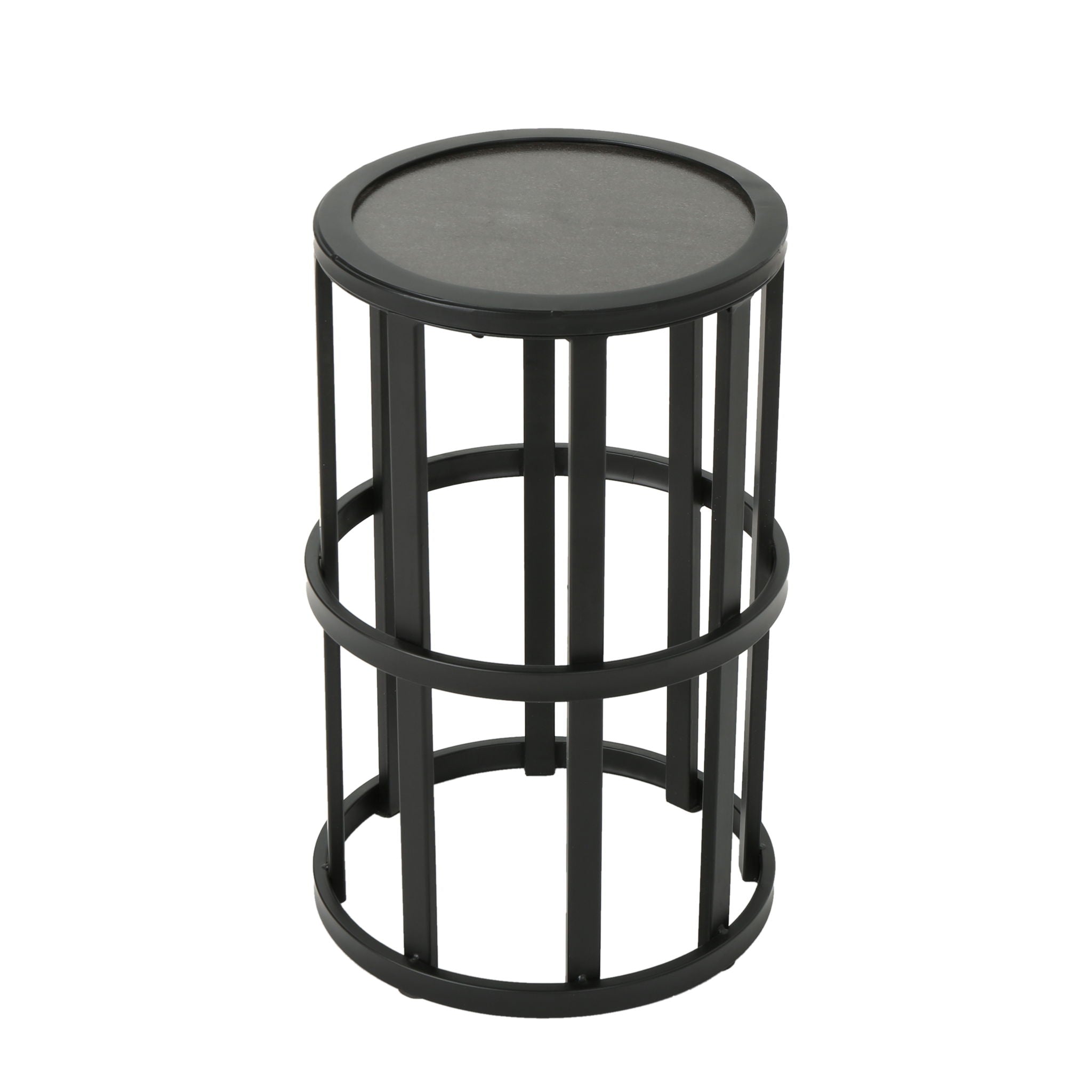 Outdoor Powder Coated Side Table - Gray