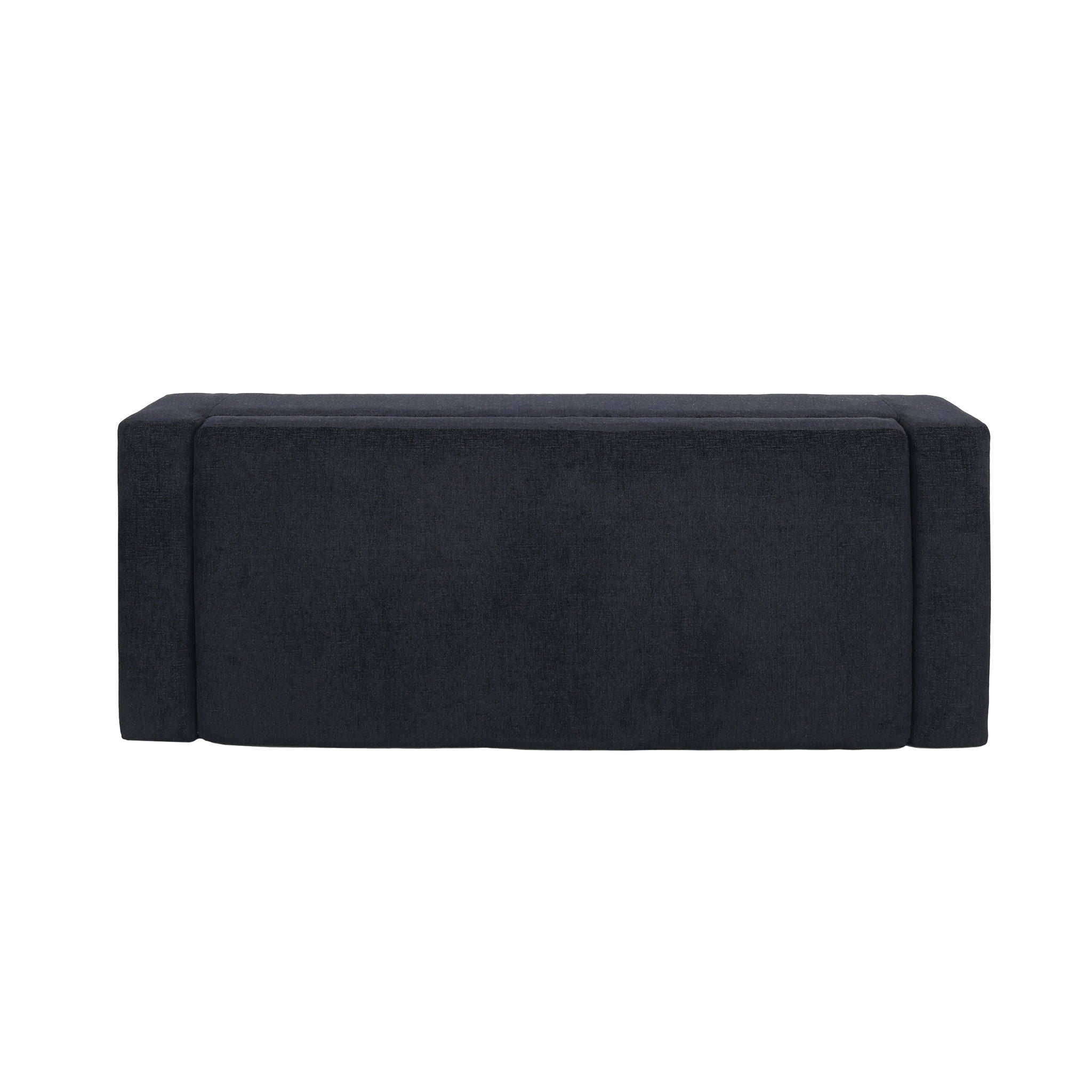 Textured Fabric Ottoman Bench With Hinged Lid