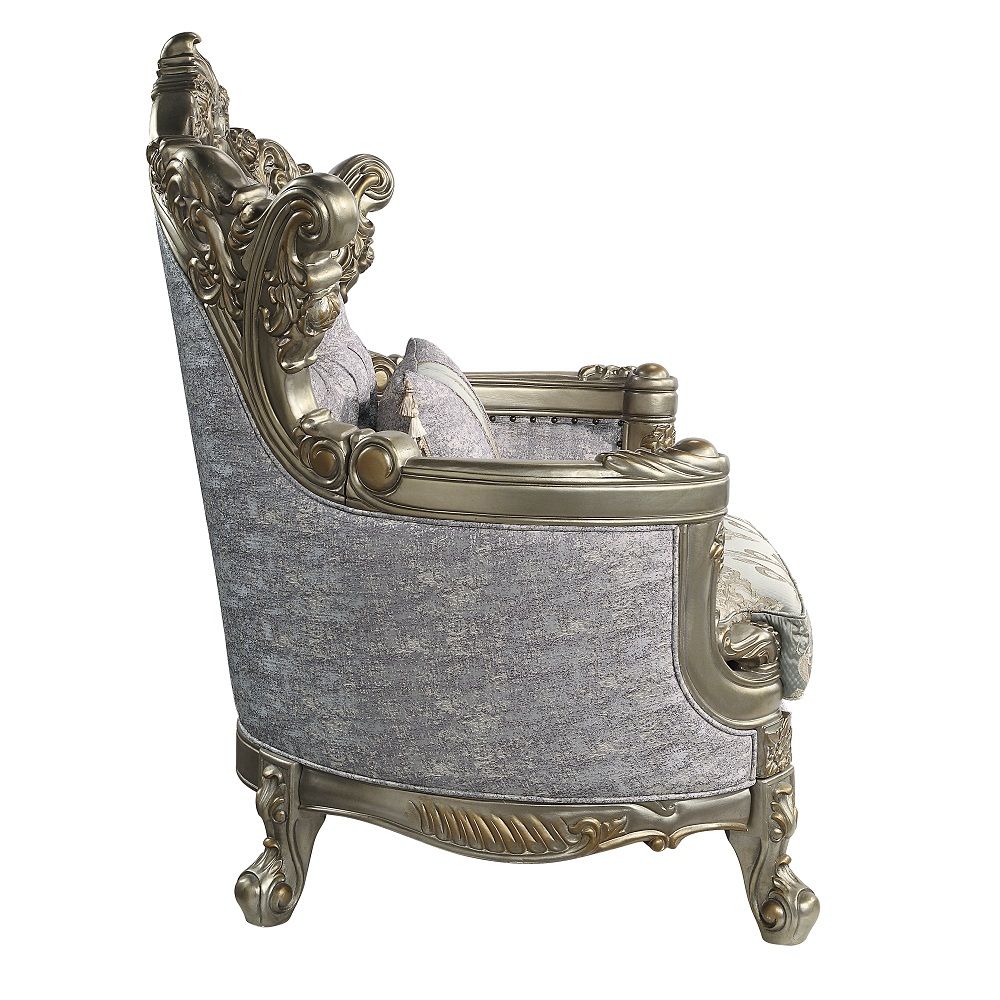 Miliani - Chair With Pillow - Fabric & Antique Bronze
