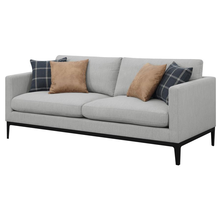 Coaster Fine Furniture Apperson - Upholstered Track Arm Sofa - Light Gray | Meri Furniture