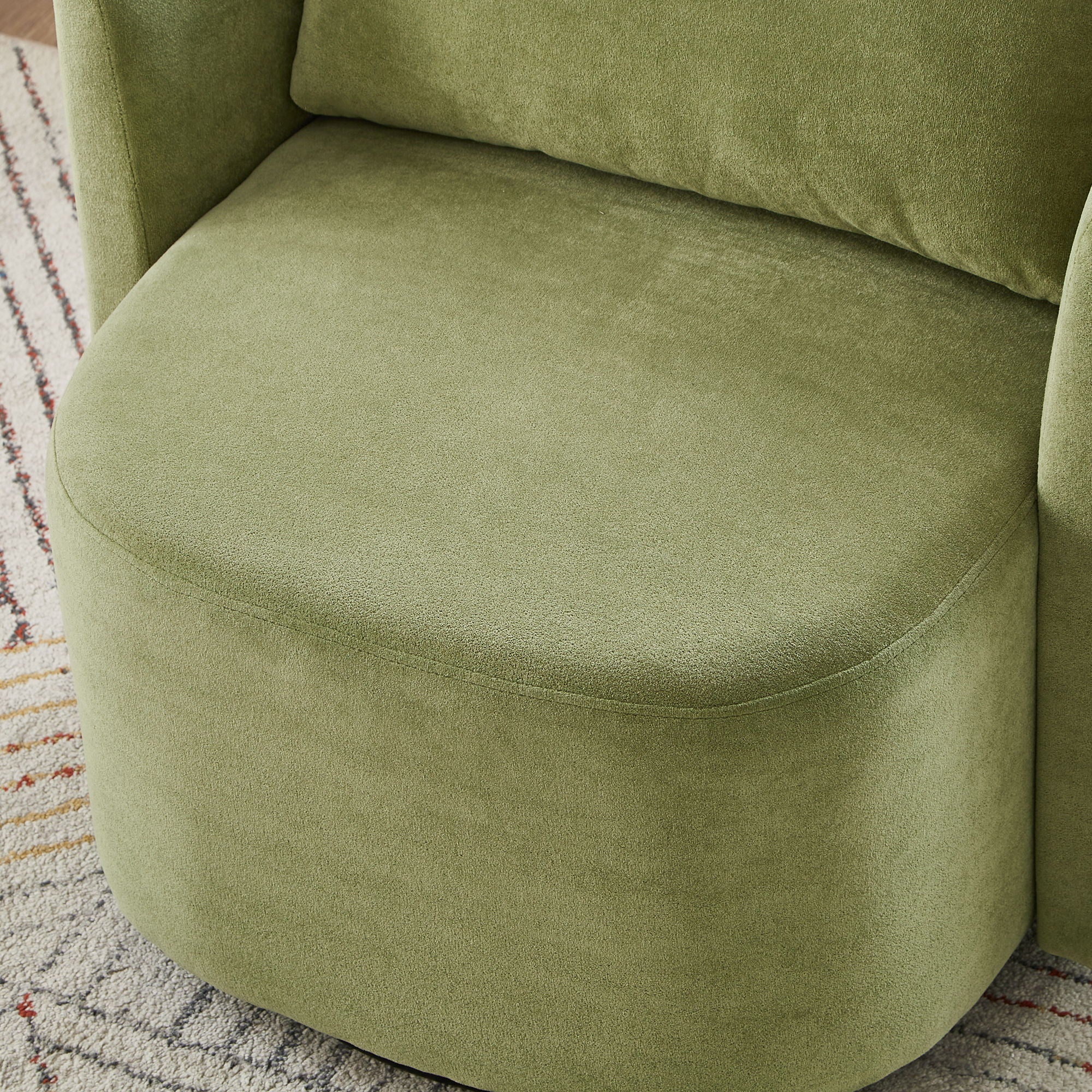 360° Modern Swivel Chair With Upholstered Curved Design