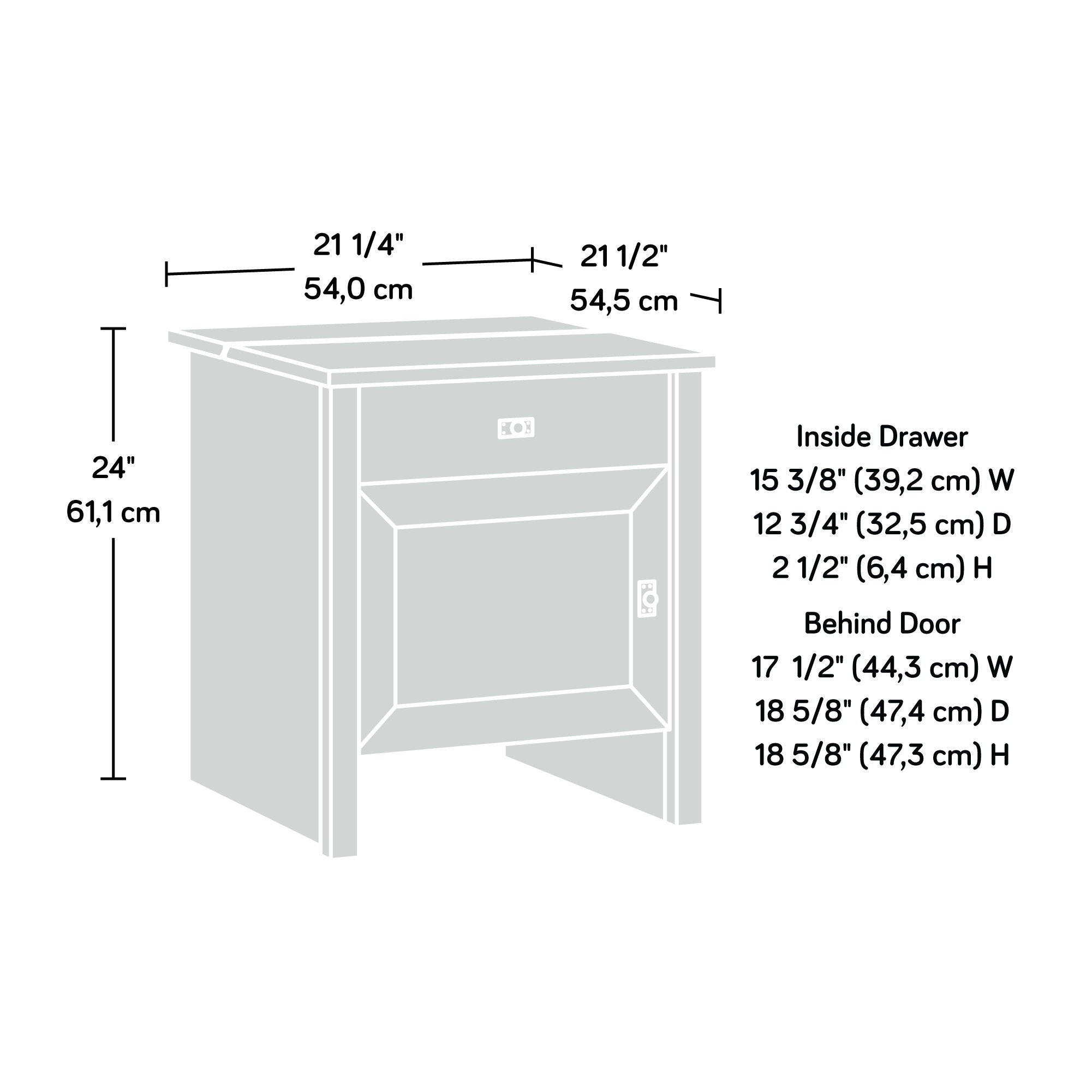 Robot Vacuum Storage Side Table in Soft White