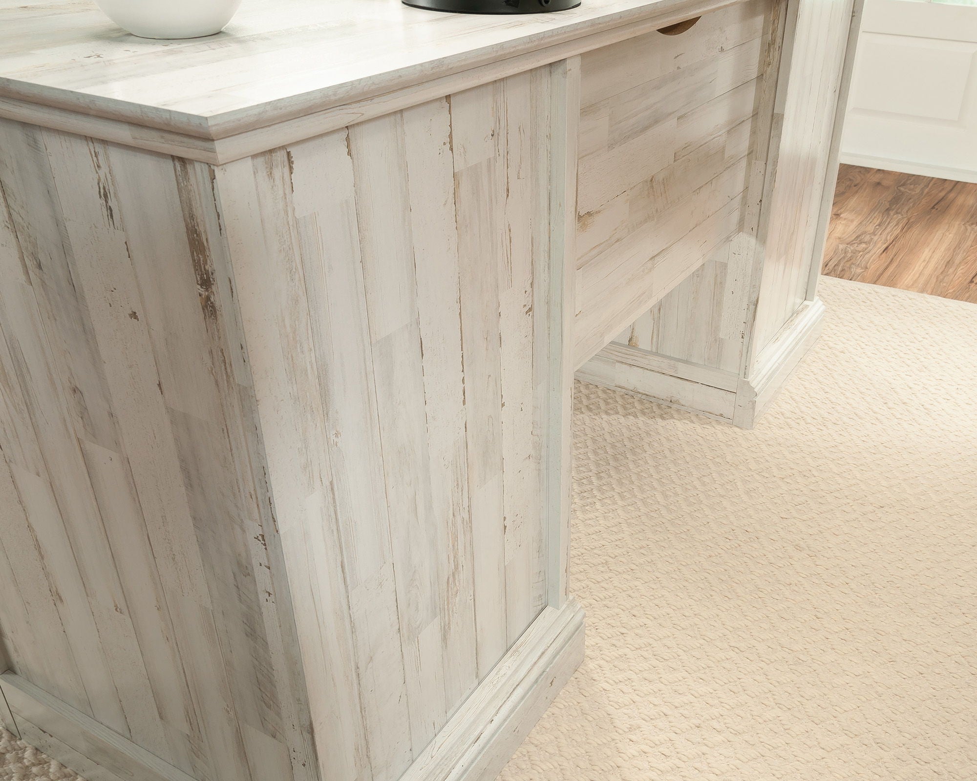 Home Office Executive Desk in White Plank