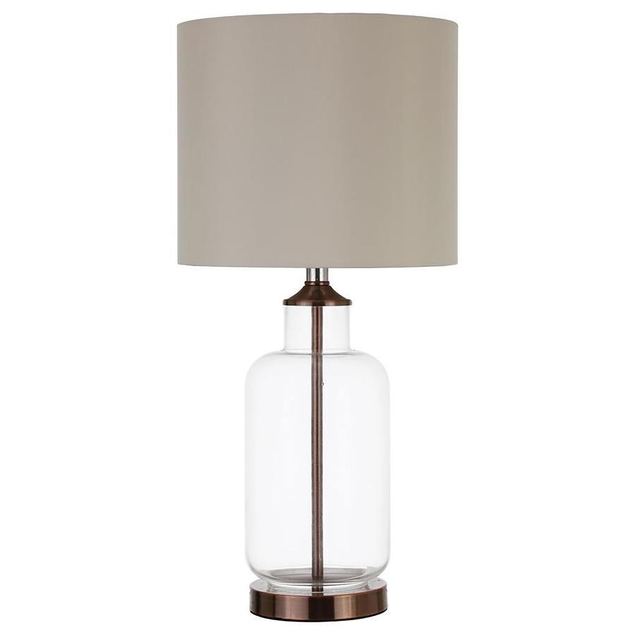 Coaster Fine Furniture Aisha - Drum Shade Glass Table Lamp - Antique Brass | Meri Furniture
