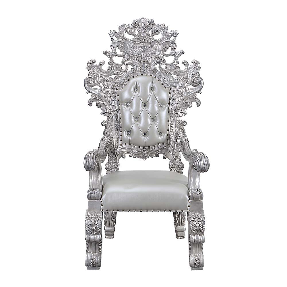 ACME Valkyrie - Arm Chair (Set of 2) - Antique Platinum | Meri Furniture